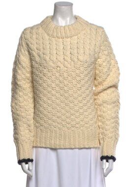 Sea New York Thick Wool Fisherman Knit Sweater - XS Ivory